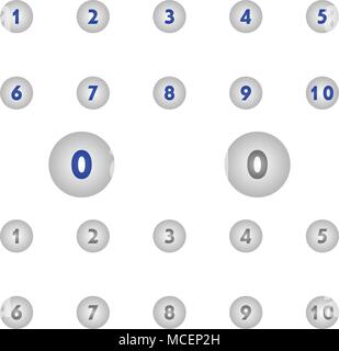 Number icons circle. vector illustration. flat style Stock Vector