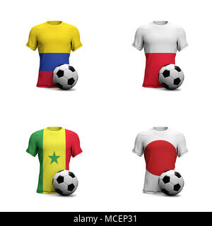 Set of realistic football kits Senegal, Algeria, Kenya, Tanzania, shirt  template for soccer jersey. Vector illustration Stock Vector Image & Art -  Alamy