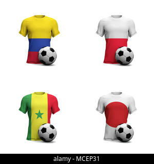 Senegal soccer shirt with national flag and football ball. 3D Re Stock  Photo by ©InkDropCreative 314034004