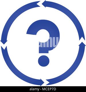 Question mark turn icon. Help symbol. FAQ flat sign on white background Stock Vector