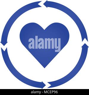 Heart turn icon. vector illustration. flat style Stock Vector