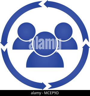 People vector turn icon. vector illustration. flat and outline style Stock Vector