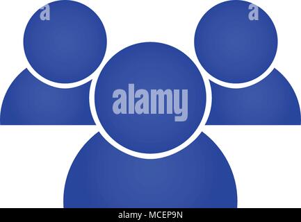 People vector blue icon. vector illustration. flat and outline style Stock Vector
