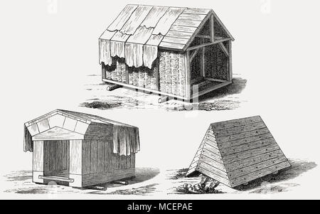 Mobile shelter called a tortoise, Roman siege engines designed by Gaius Iulius Caesar Stock Photo