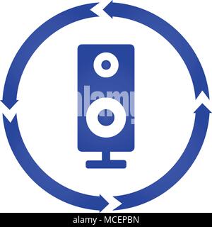 Music column audio speakers turn icon. vector illustration. flat style Stock Vector