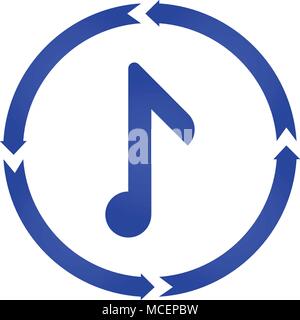 Music note turn icon. vector illustration. flat style Stock Vector
