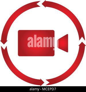 Camcorder turn icon. vector illustration. flat style Stock Vector