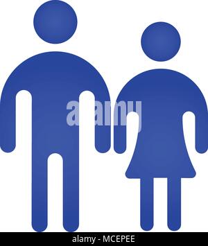 Man and Woman Icon on white background. Vector illustration Stock Vector
