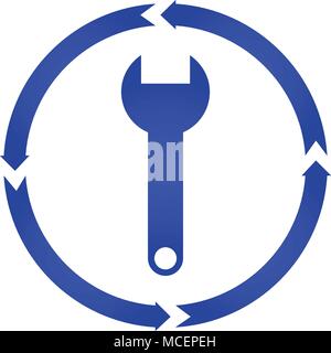 Wrench turn icon. vector illustration. flat style Stock Vector