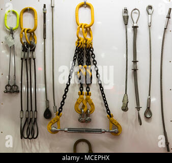 hook , chain and steel wire set for crane Stock Photo - Alamy