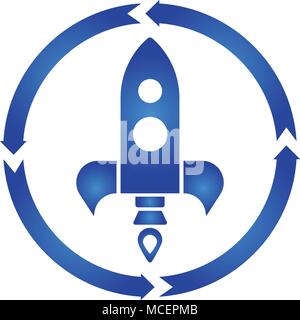 Rocket turn icon. vector illustration. flat style Stock Vector