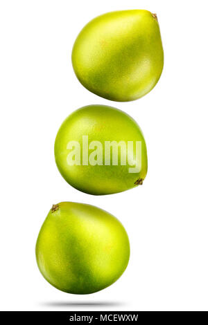 Falling of pomelo isolated on white background Stock Photo