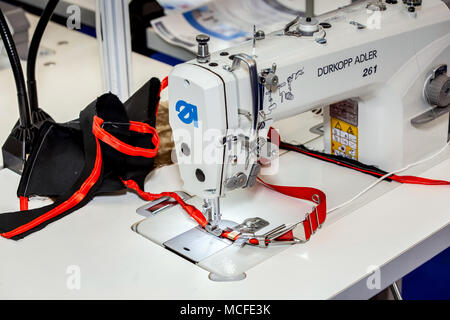 High-speed one-needle lockstitch sewing machine Durkopp Adler 261 Stock Photo