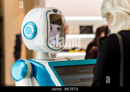 Promo robot on the exhibition Stock Photo