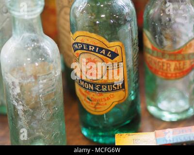 Imperial Lemon Crush Bottle at Antique Fair Stock Photo