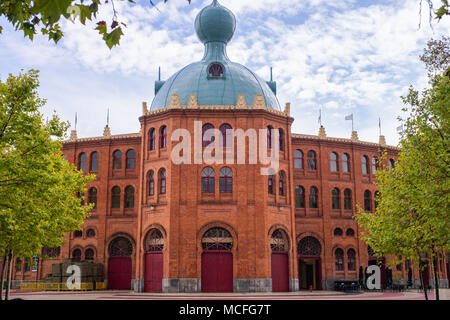 Campo Pequeno front exterior view in Lisbon Portugal Stock Photo