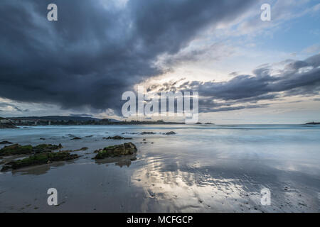 evening and night on the coasts and beaches of Galicia and Asturias where you discover the beauty of nature Stock Photo