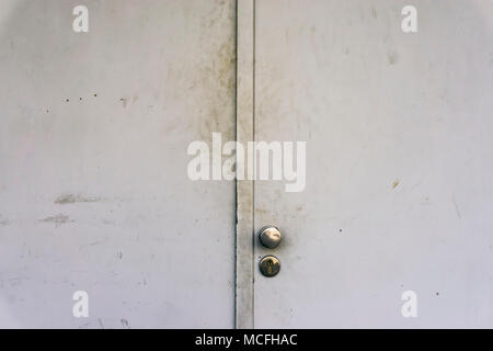 Close-up of metal heavy duty door Stock Photo