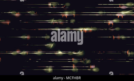 Futuristic light blips and grid lines on a black background. High resolution illustration 11108 from a series of abstract futuristic technology. Stock Photo