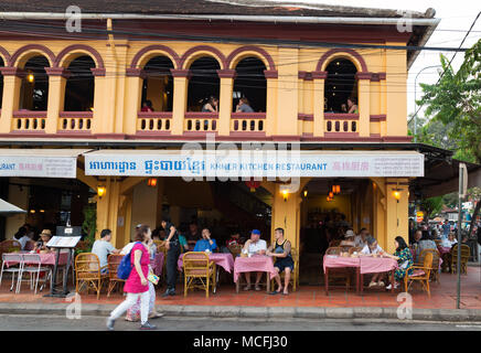 Siem Reap Cambodia - restaurant serving traditional khmer food, Siem Reap, Cambodia Asia Stock Photo