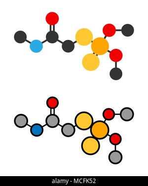 Dimethoate insecticide molecule. Stylized 2D renderings. Stock Vector