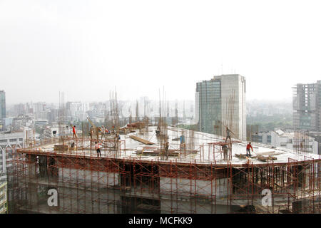 Dhaka, Bangladesh. Bangladeshi Construction Labors Work On A New High ...