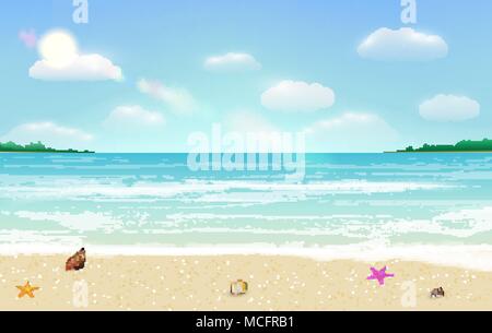 sea sand beach summer tropical background vector Stock Vector
