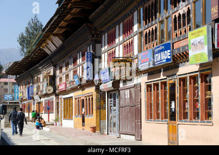 Shops in Paro, Bhutan Stock Photo