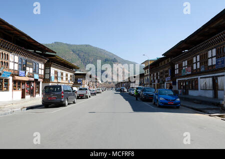 Shops in Paro, Bhutan Stock Photo