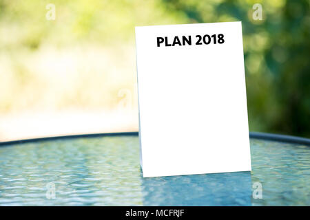 Plan 2018 Notebook business team meeting  with an Plan 2018 Stock Photo