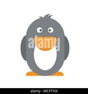Penguins isolated on white. Sticker for children in flat design. Vector Stock Vector