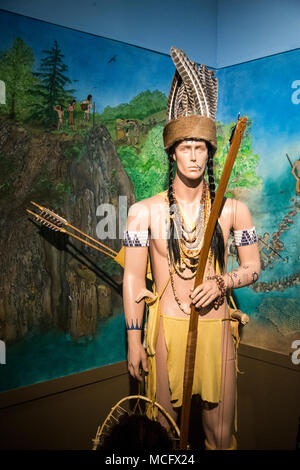 Statue of a native american at the Paterson Museum in Paterson, NJ Stock Photo