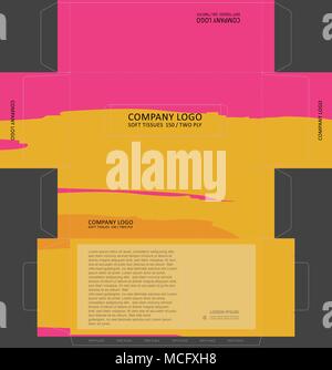 Tissue box template concept, Template for Business Purpose, Place Your Text and Logos  and Ready To GO For Print. Stock Vector