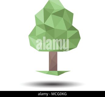 Polygon Tree Icon on white background Stock Vector