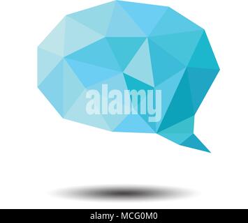 Polygon Bubble Icon on white background Stock Vector