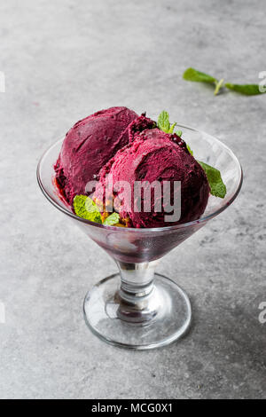Organic Berry Sorbet Ice Cream Balls in Cup Ready to Eat. Organic Food. Stock Photo