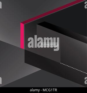 Abstract monochromatic gray boxes background Stock Vector