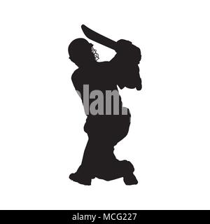 Batsman playing cricket on a white background. Photo illustration. Stock Vector