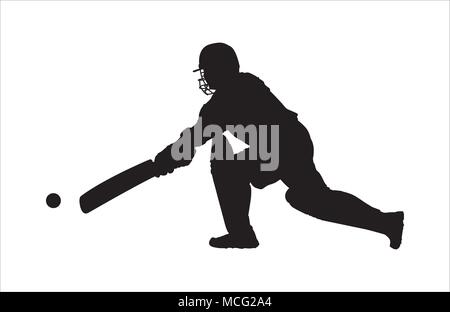 Batsman playing cricket on a white background. Photo illustration. Stock Vector