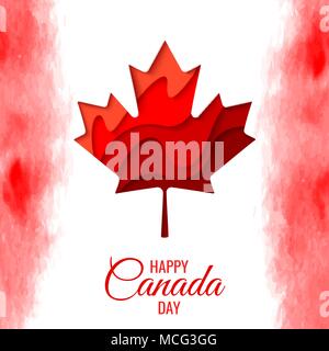 Maple leaf for Canada Day 1th of July card or background. Vector ...