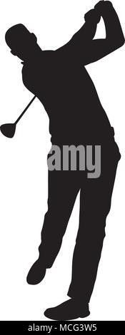 Action of Golfer player. Golfer  Vector Silhouettes. Stock Vector