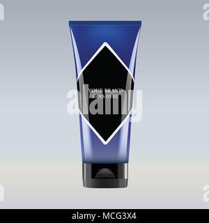 Realistic cosmetic cream bottle mock up, vector illustration Stock Vector