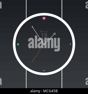 Tehran Province- IRAN-July 19, 2017 Minimal Social Watch, vector illustration Stock Vector