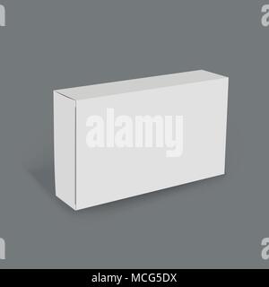 3D horizontal white box on gray background, mock up template ready for your design and advertising. Stock Vector