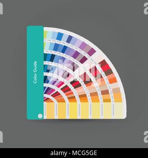 Illustration of color palette guide for print, guide book for designer, photographer and artists Stock Vector