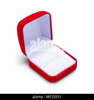 Red Open Jewelry Box Isolated on a White Background. Stock Photo