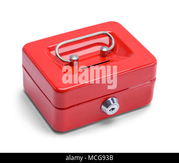 Small Metal Money Box Isolated on a White Background. Stock Photo