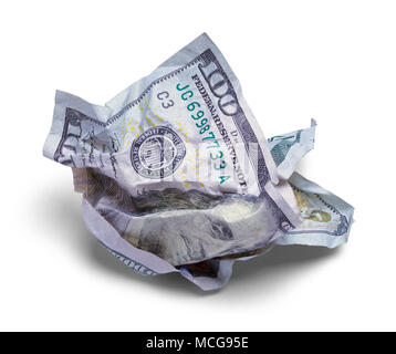 Money Trash Ball Isolated in a White Background. Stock Photo