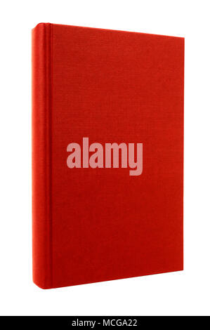 Red hardcover book front cover upright vertical isolated on white Stock Photo