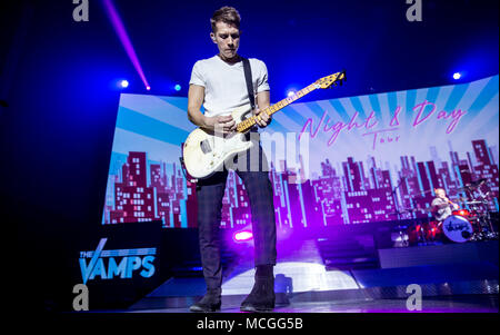 Bournemouth, UK 16th April 2018. The Vamps at the Bournemouth International Centre. Credit: Charlie Raven/Alamy Live News Stock Photo